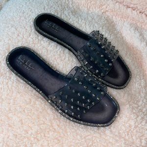 Nicole miller spiky slip ons